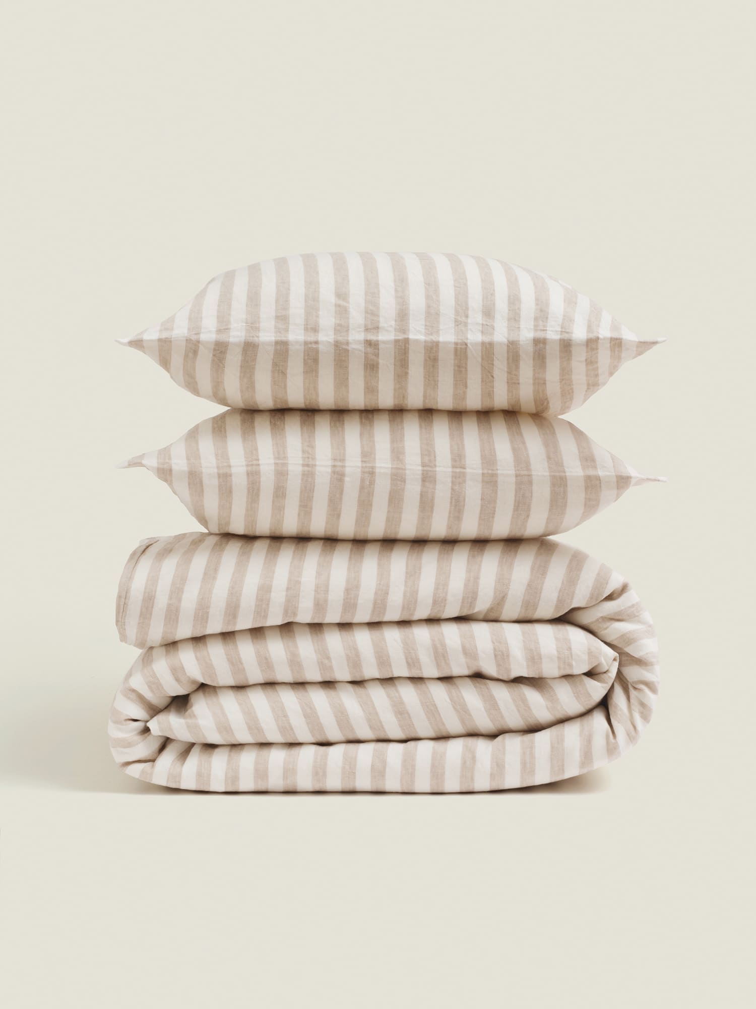 duvet set wide natural stripes