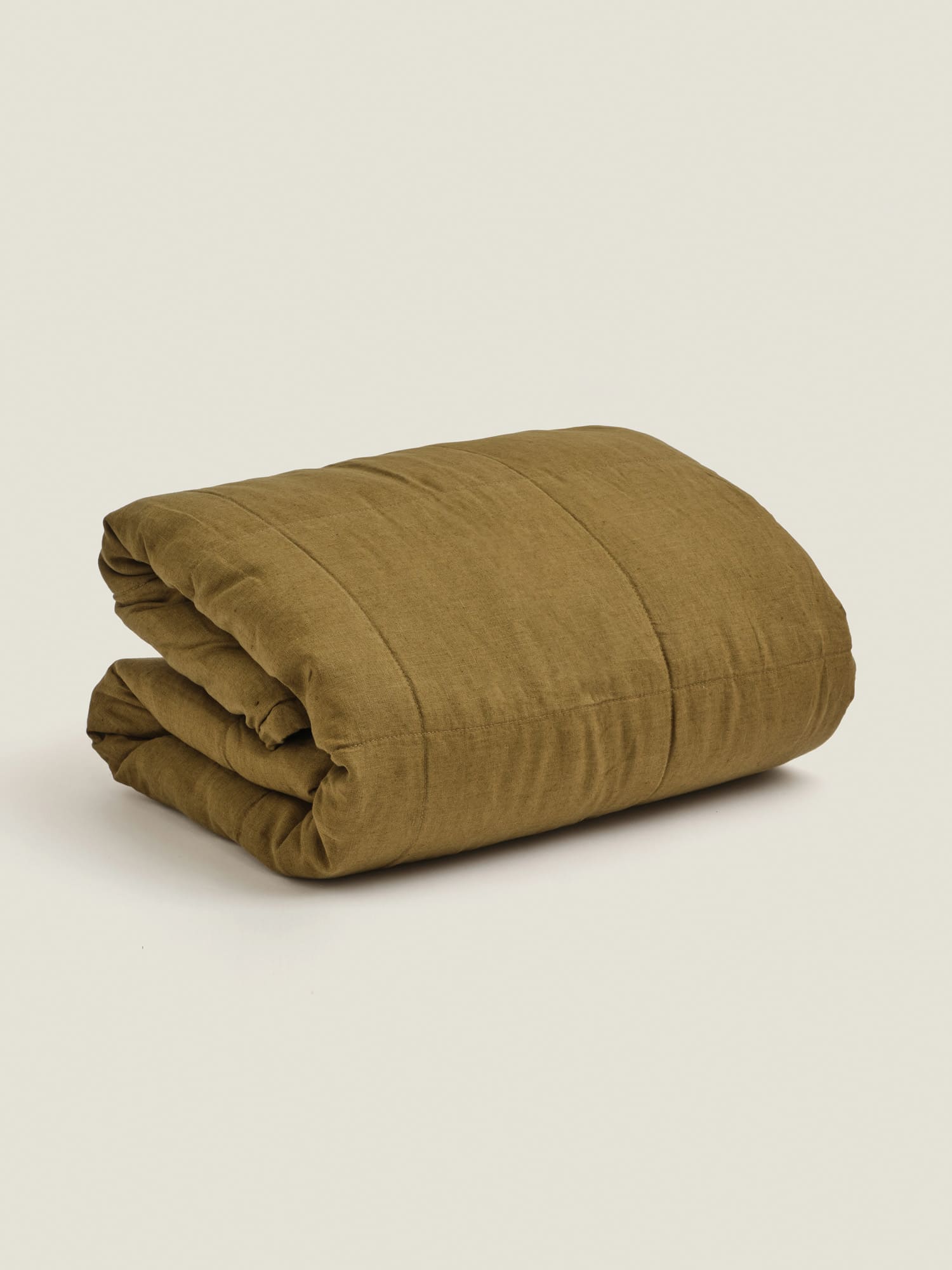 quilt cover in olive