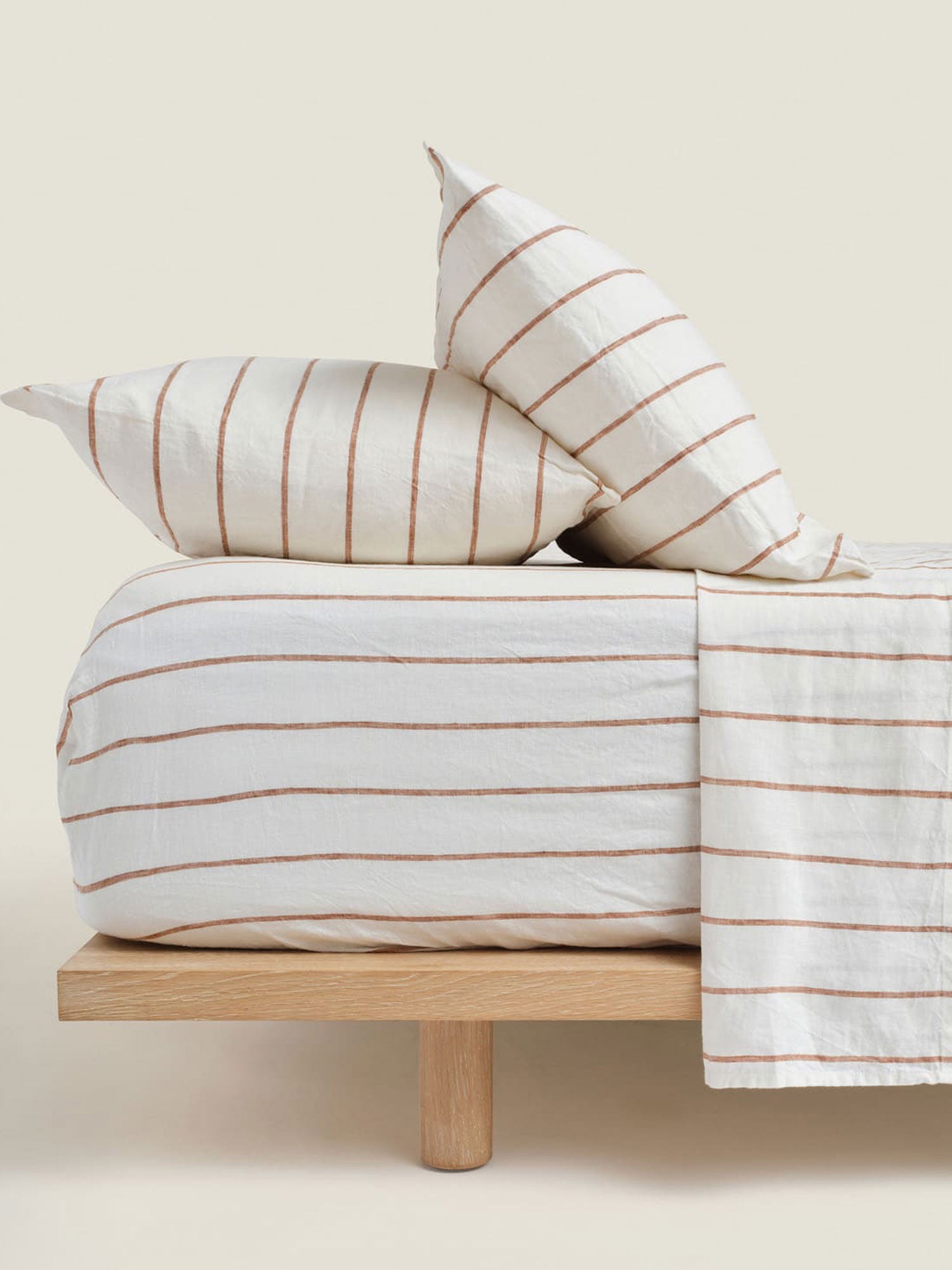 pillowcase in tobacco stripes