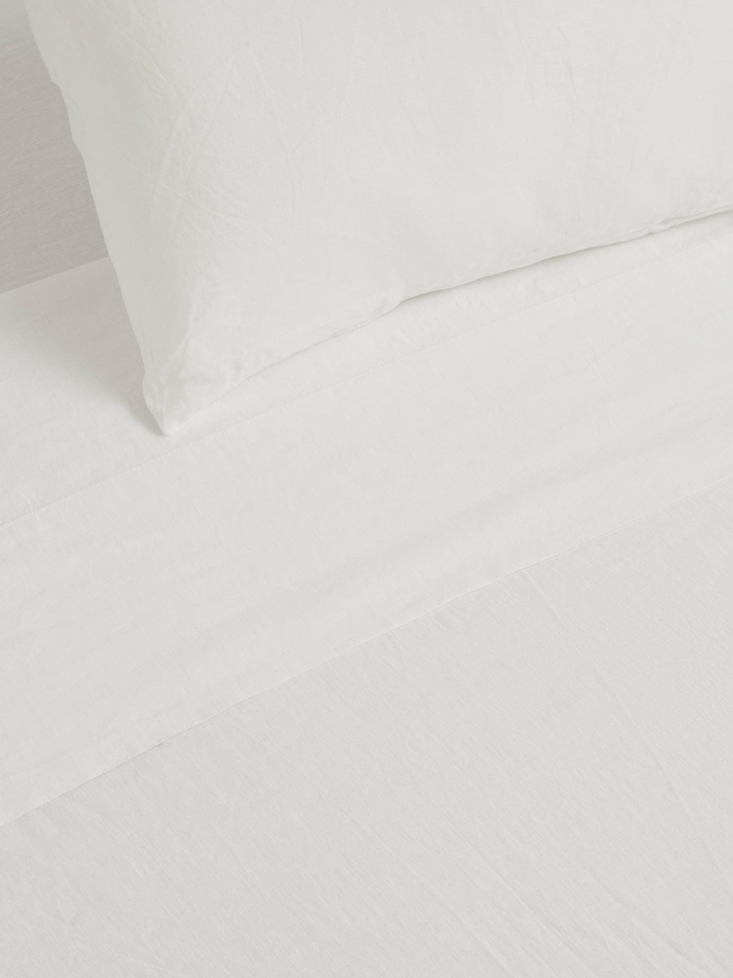 Linen Fitted Sheet White