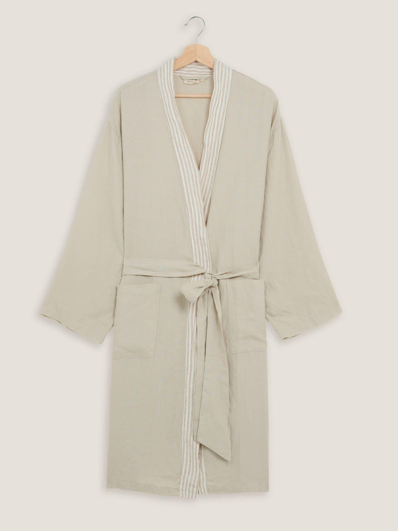 Linen Robe In Sand | 100% French Linen – Carlotta+Gee