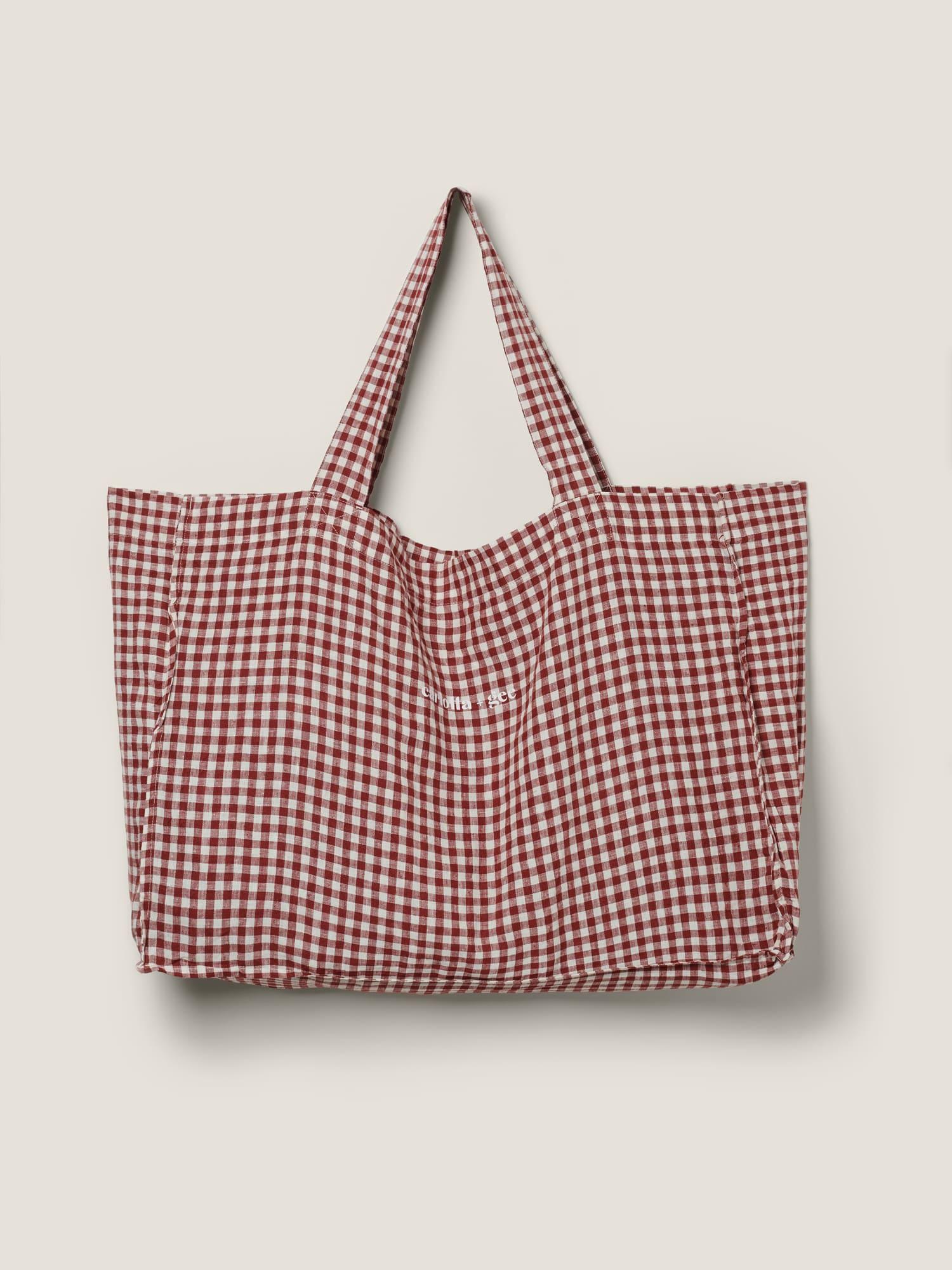 Pinot Gingham Linen Travel Bag | 100% Pure Linen – Carlotta+Gee